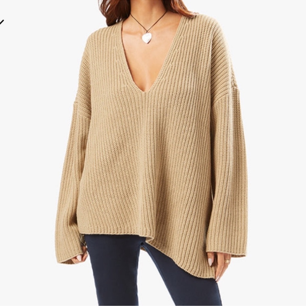 Weworewhat oversized chunky tan sweater size xs/s
